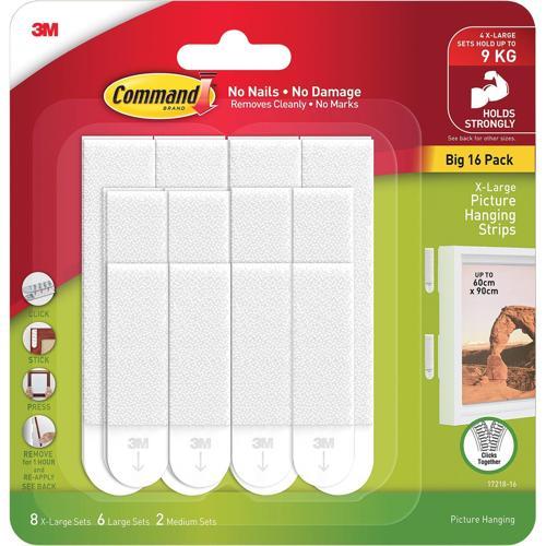 Command Assorted Picture Hanging Strips White Pack of 16
