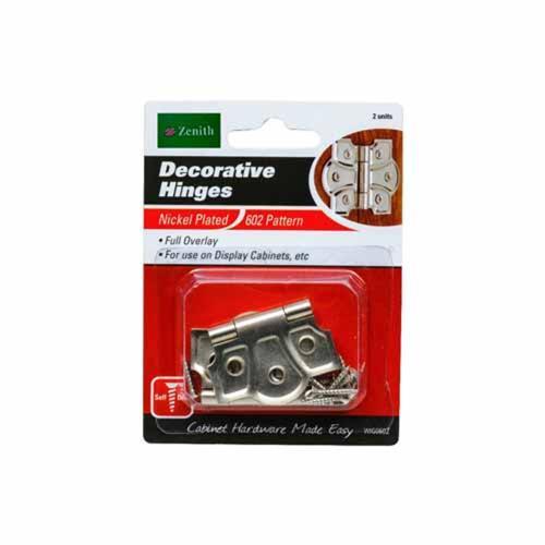 Zenith Decorative Hinges Nickel Plated Pack of 2