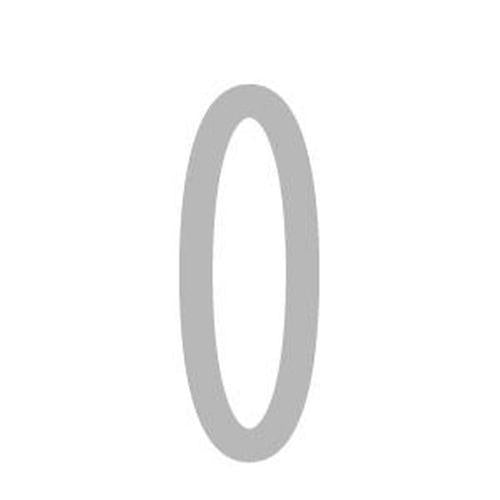 Box Design Letterbox Number 0 80mm Silver