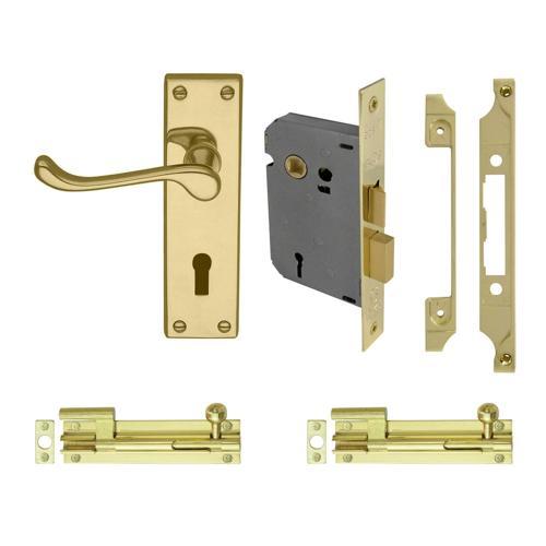 Windsor French Door Kit Polished Brass Finish