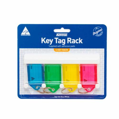 Kevron Key Tag Rack 135mm White Pack of 4