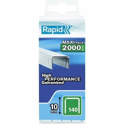 Rapid 140 Series Flat Wire Staples 10mm Pack of 2000 Galvanised