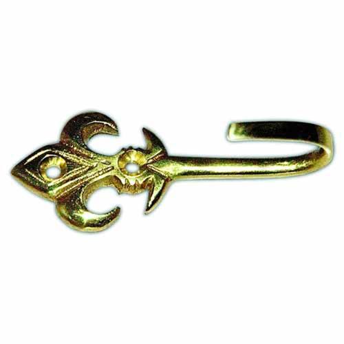 Sullivans Tieback Hook Fleur De Lys 40mm Brass