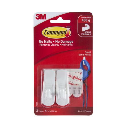 Command Hooks Small White Pack of 2