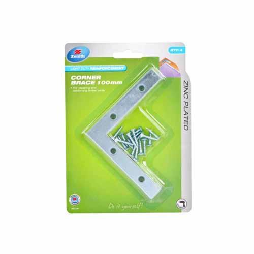Zenith Corner Brace Bracket 100mm Zinc Plated