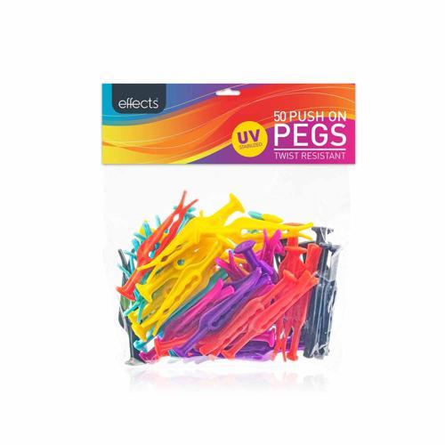 Effects Push On Pegs 200mm 190mm 200mm Assorted Colours Pack of 50