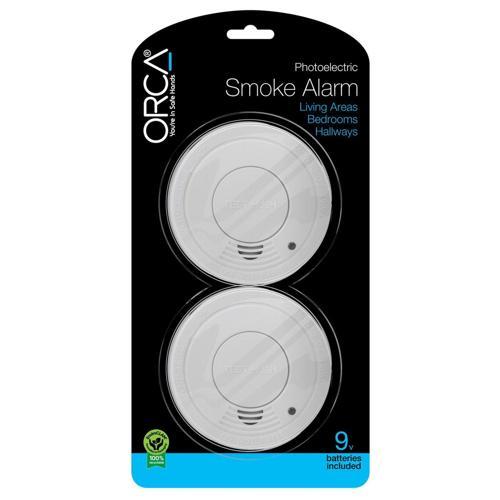 Orca Photoelectric Smoke Alarm 9 Volt 2 Pack of 2