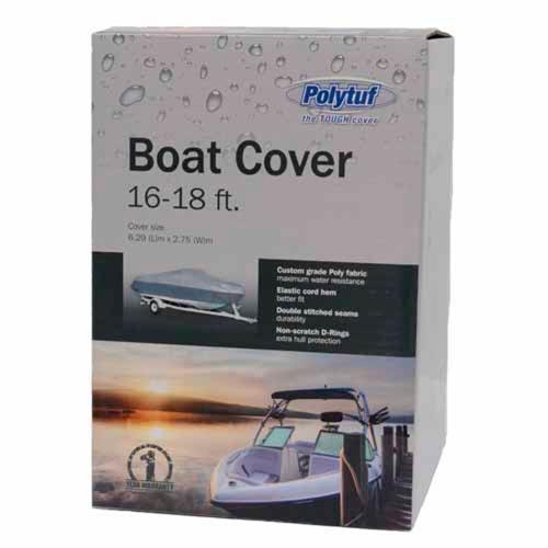 Polytuf Boat Cover 16-18 Feet 5.4m Silver/Black