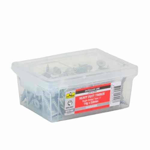 Otter Heavy Duty Timber Screws 14g X 50mm Pack of 100 Galvanised