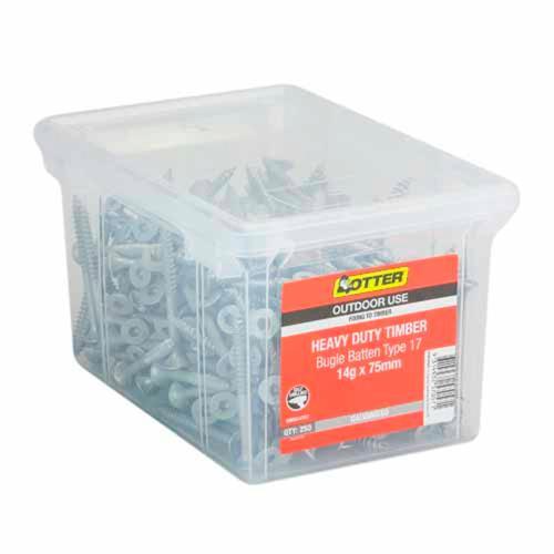 Otter Heavy Duty Timber Screws 14g X 75mm Pack of 250 Galvanised BBEG14757