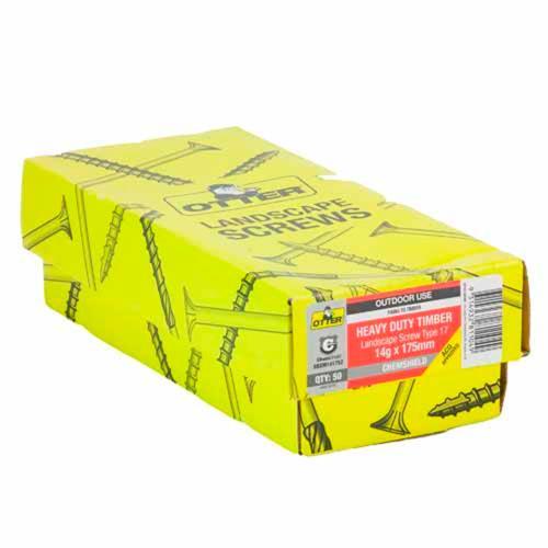 Otter Heavy Duty Landscape Timber Screws 14g X 175mm Pack of 50 ChemShield