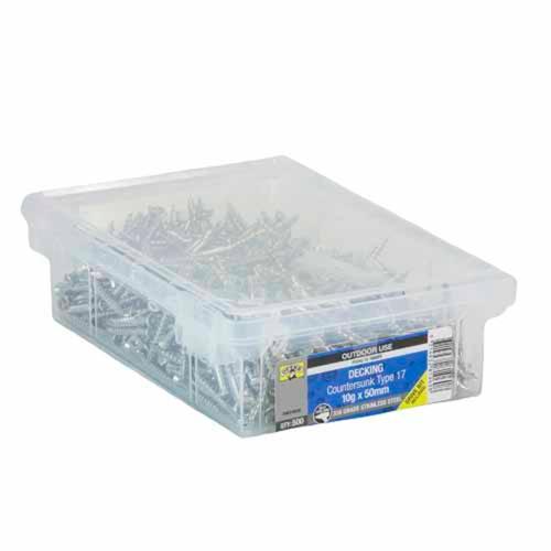 Otter Decking Screws 10g X 50mm Pack of 500 Stainless Steel DHES10505