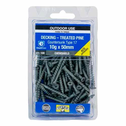 Otter Decking Screws 10g X 50mm Pack of 100 ChemShield