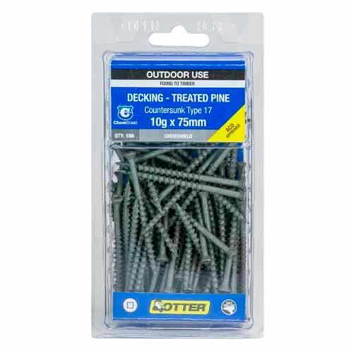 Otter Decking Screws 10g X 75mm Pack of 100 ChemShield