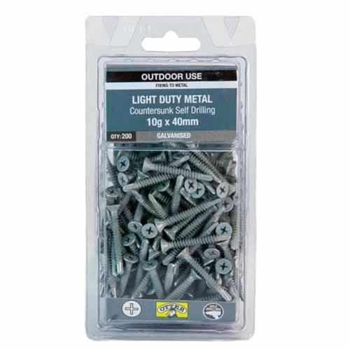 Otter Light Duty Metal Screws 10g X 40mm Pack of 200 Galvanised
