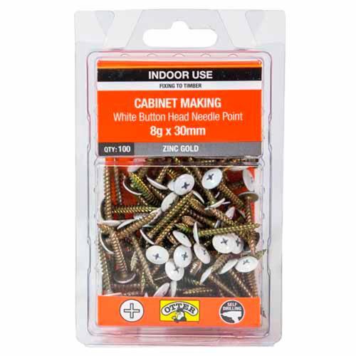 Otter General Purpose Timber Screws 8g X 30mm Pack of 100 Zinc Gold Plated