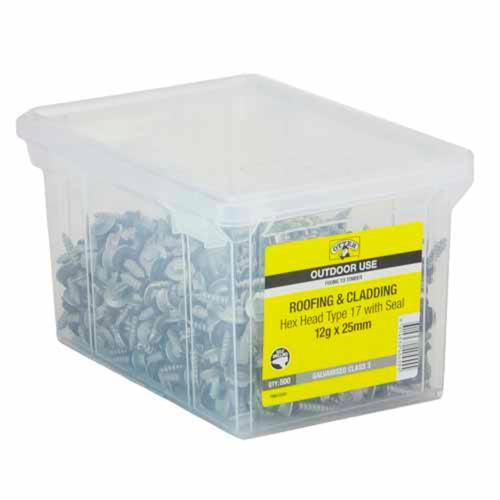 Otter Roofing & Cladding Timber Screws 12g X 25mm Pack of 500 Galvanised