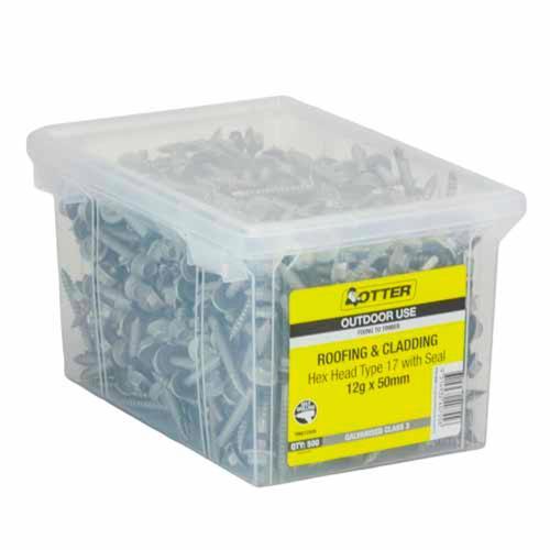Otter Roofing & Cladding Timber Screws 12g X 50mm Pack of 500 Galvanised