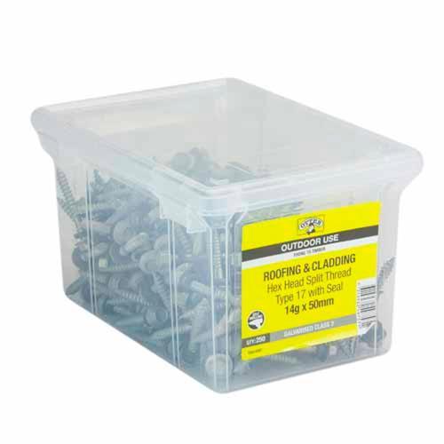 Otter Roofing & Cladding Timber Screws 14g X 50mm Pack of 250 Galvanised