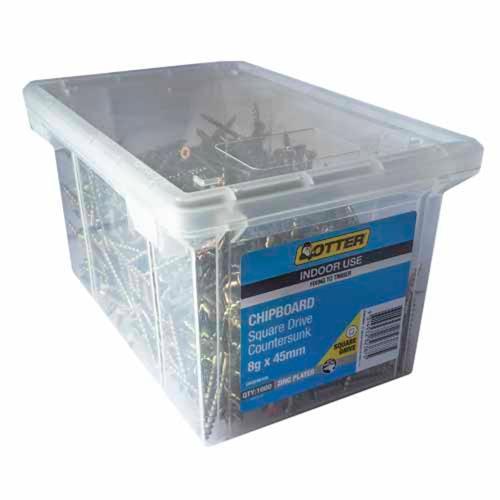 Otter Chipboard Screws 8g X 45mm Pack of 1000 Zinc Gold Plated