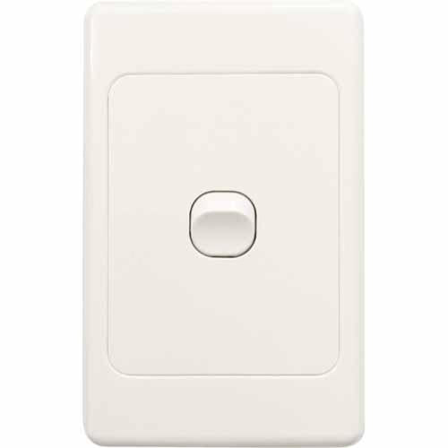 Number 8 Single Vertical Light Switch White