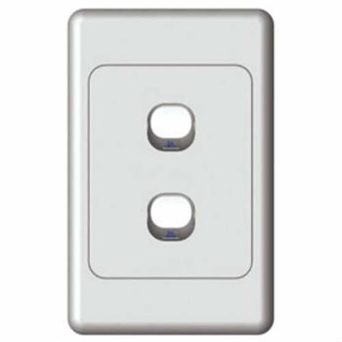Number 8 Double Vertical Light Switch White