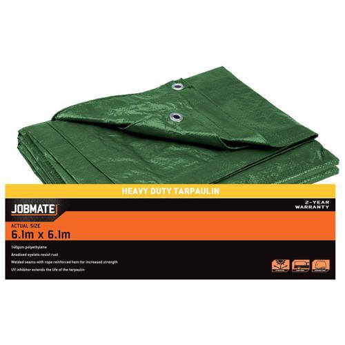 Jobmate Tarpaulin Heavy Duty 6.1m X 6.1m Green