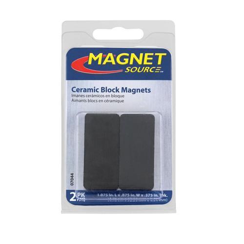 Magnet Source Magnet Block 10 X 20 X 47mm Pack of 2 Grey