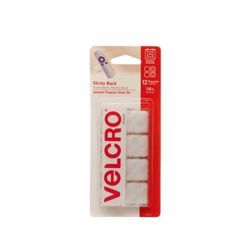 VELCRO Brand Sticky Back Squares 22mm White Pack of 12