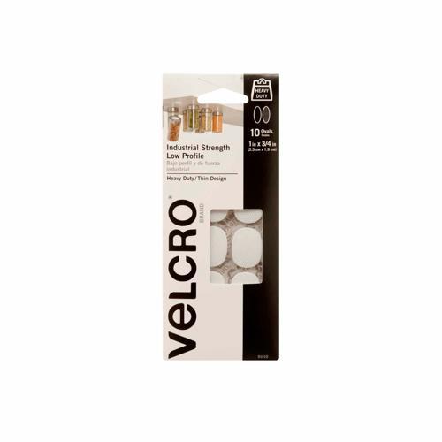 VELCRO Brand Industrial Strength Ovals 19 X 25mm White Pack of 10