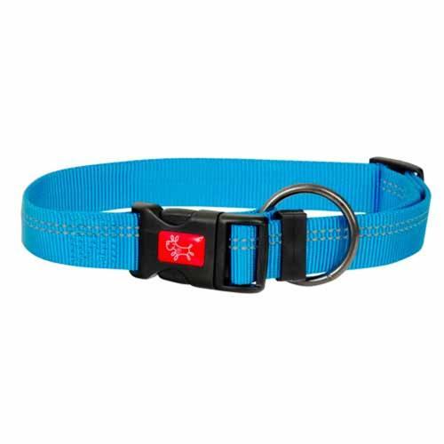 Yours Droolly Dog Collar Reflect M-L Blue