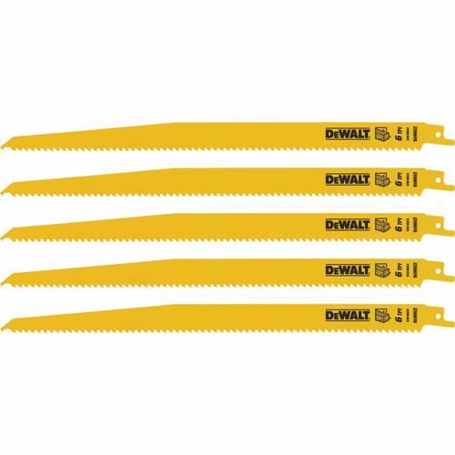 DeWALT Reciprocating Saw Blades 6TPI Pack of 5