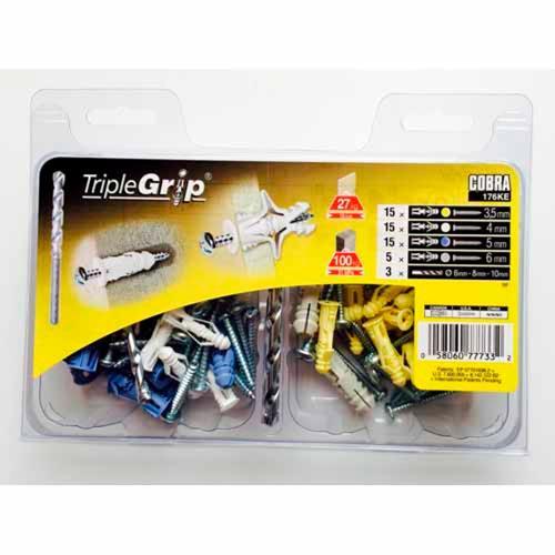Cobra Universal Anchor Assortment 50 Pack With Drills Pack of 50