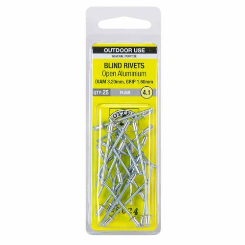 Otter Blind Rivets 4.1 Pack of 25 Aluminium
