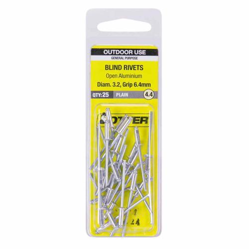 Otter Blind Rivets 4.4 Pack of 25 Aluminium RVOA32641