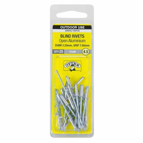 Otter Blind Rivets 4.5 Pack of 25 Aluminium