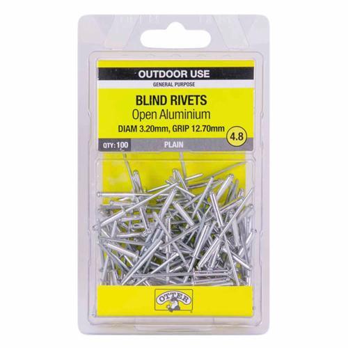 Otter Blind Rivets 4.8 Pack of 100 Aluminium