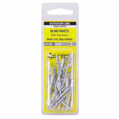 Otter Blind Rivets 5.3 Pack of 25 Aluminium
