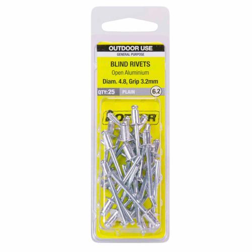Otter Blind Rivets 6.2 Pack of 25 Aluminium