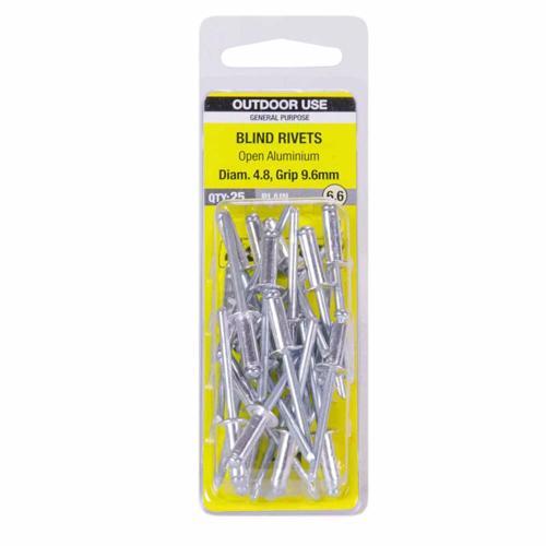 Otter Blind Rivets 6.6 Pack of 25 Aluminium RVOA48961