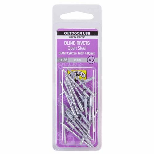 Otter Blind Rivets 4.3 Pack of 25 Steel