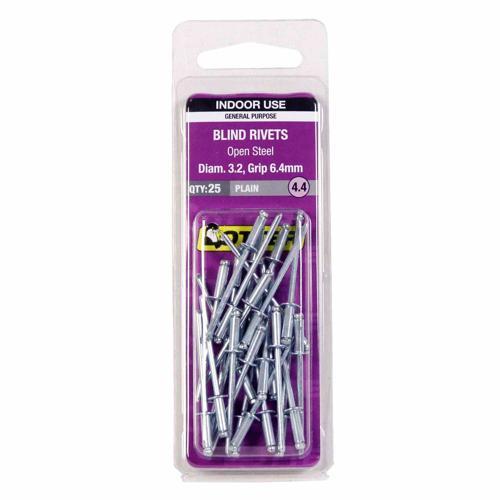 Otter Blind Rivets 4.4 Pack of 25 Steel