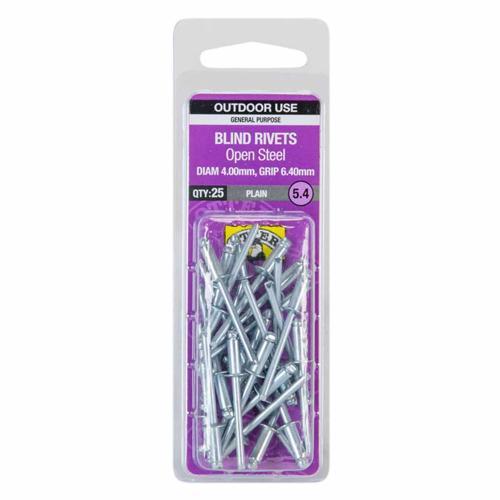 Otter Blind Rivets 5.4 Pack of 25 Steel