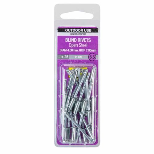 Otter Blind Rivets 5.5 Pack of 25 Steel