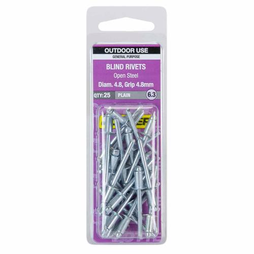 Otter Blind Rivets 6.3 Pack of 25 Steel