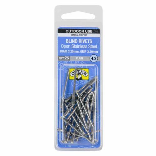 Otter Blind Rivets 4.2 Pack of 25 Stainless Steel