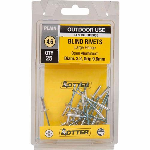 Otter Blind Rivets 4.6 Pack of 25 Aluminium RVLF32961