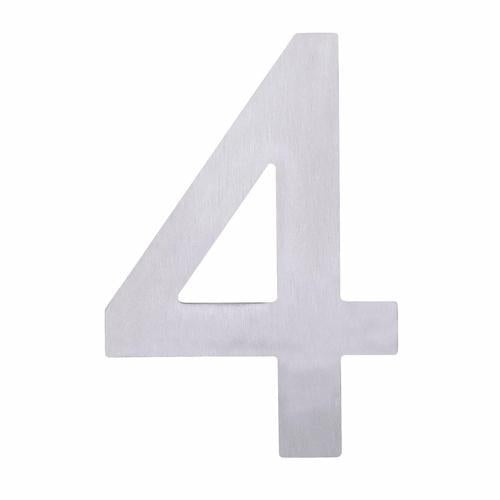 Elements Hardware Adhesive Stainless Steel Numeral #4 100mm Stainless Steel