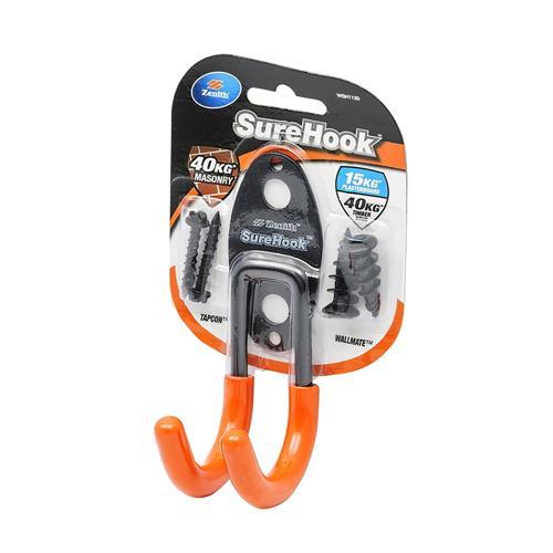 Zenith SureHook Garage U Hook 15-30kg Black/Organge WSH2220