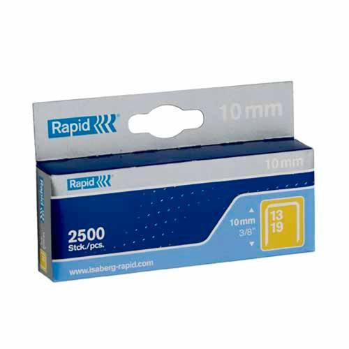 Rapid 13 Series Fine Wire Staples 10mm Pack of 2500 Galvanised